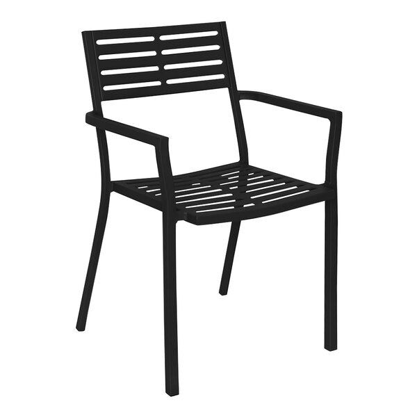 BFM Seating Daytona Powder-Coated Steel Stackable Arm Chair