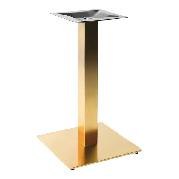 Art Marble Furniture 17" Square Gold Stainless Steel Table Base