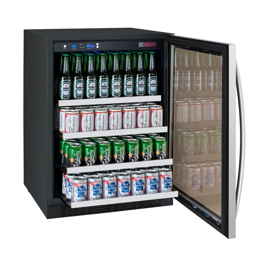 Allavino | 24" Wide FlexCount II Tru-Vino Stainless Steel 154 Can/42 Bottle Beverage Center