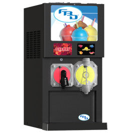 FBD Frozen 372 Series | 16" Wide Black Double Barrel Frozen Carbonated Beverage Dispenser