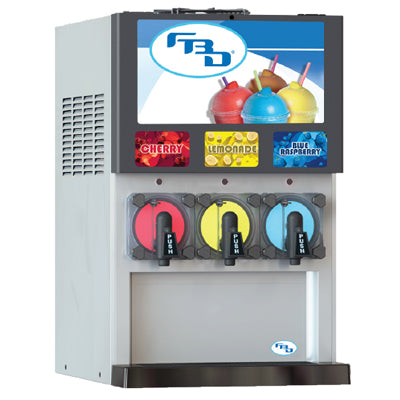 FBD Frozen 373 Series | 21" Wide Short Top Triple Barrel Frozen Carbonated Beverage Dispenser