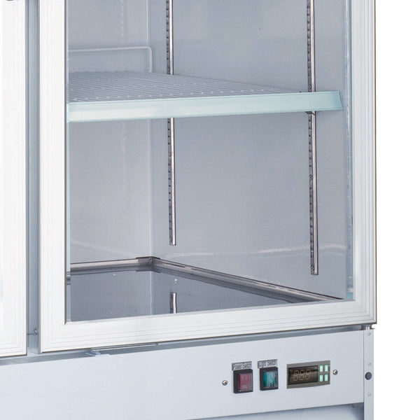 Omcan 50075 | 53" Wide 2 Swing Door Bottom Mount Merchandiser Freezer