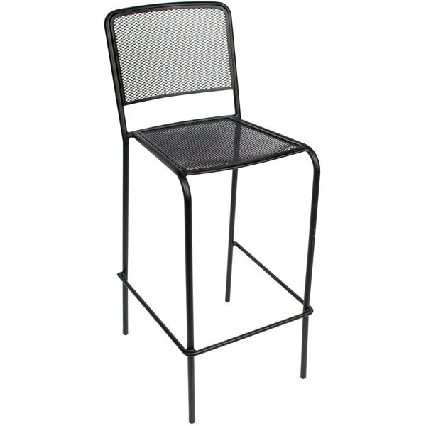 BFM Seating Chesapeake Black Outdoor / Indoor Stackable Steel Chair