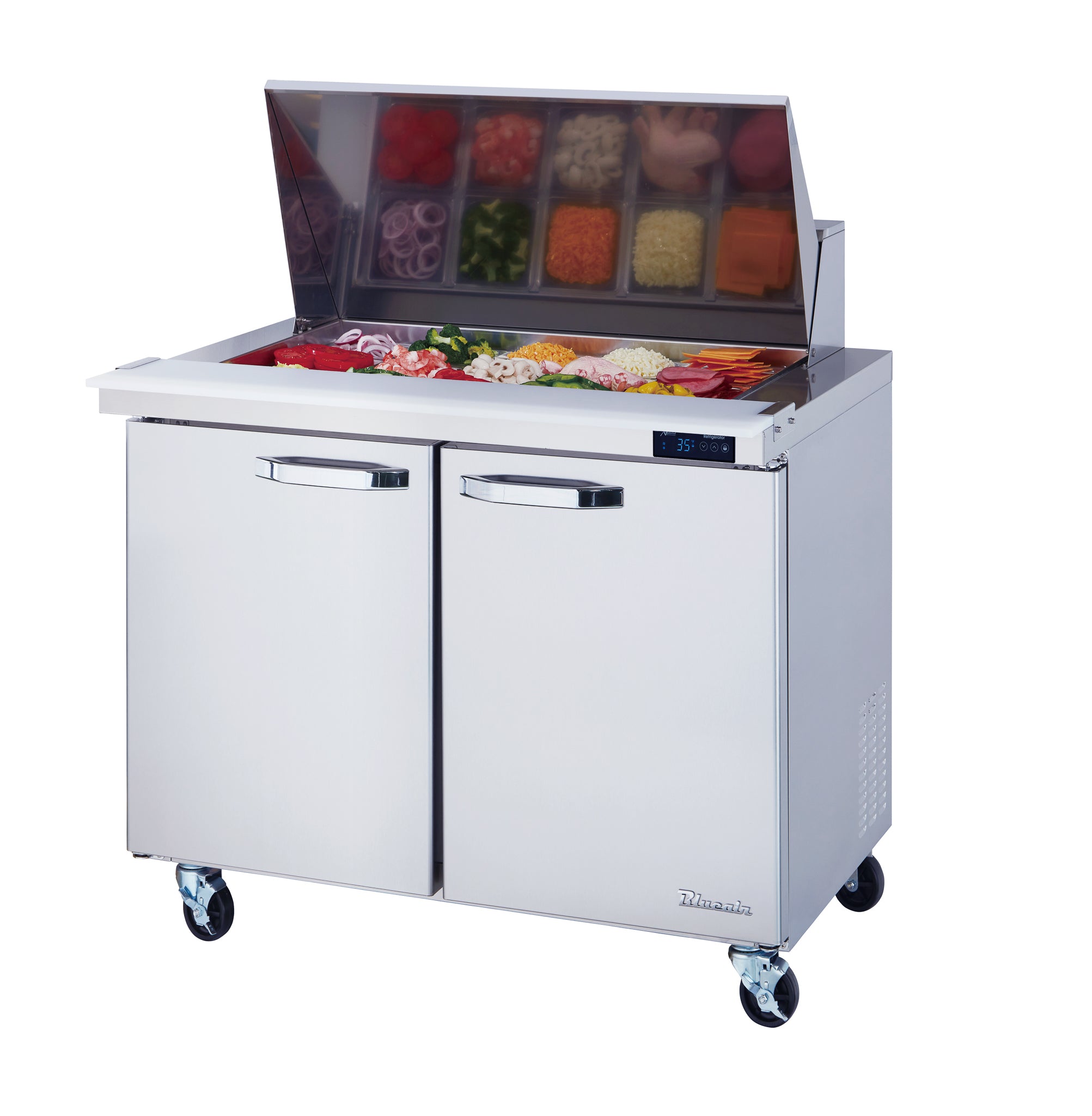 Blue Air BLMT36-HC | 36" Wide 2 Door Mega Top Sandwich Prep Table