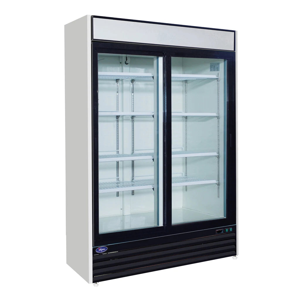Valpro VP2R-48LHC | 54" Wide 2 Sliding Door White Merchandiser Refrigerator