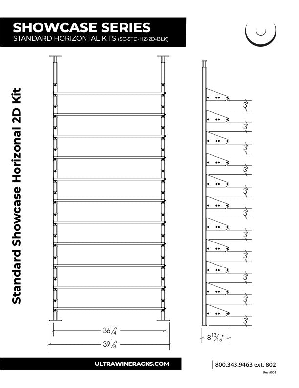 Ultra - Standard Horizontal Kits | Black | 66-99 Bottles