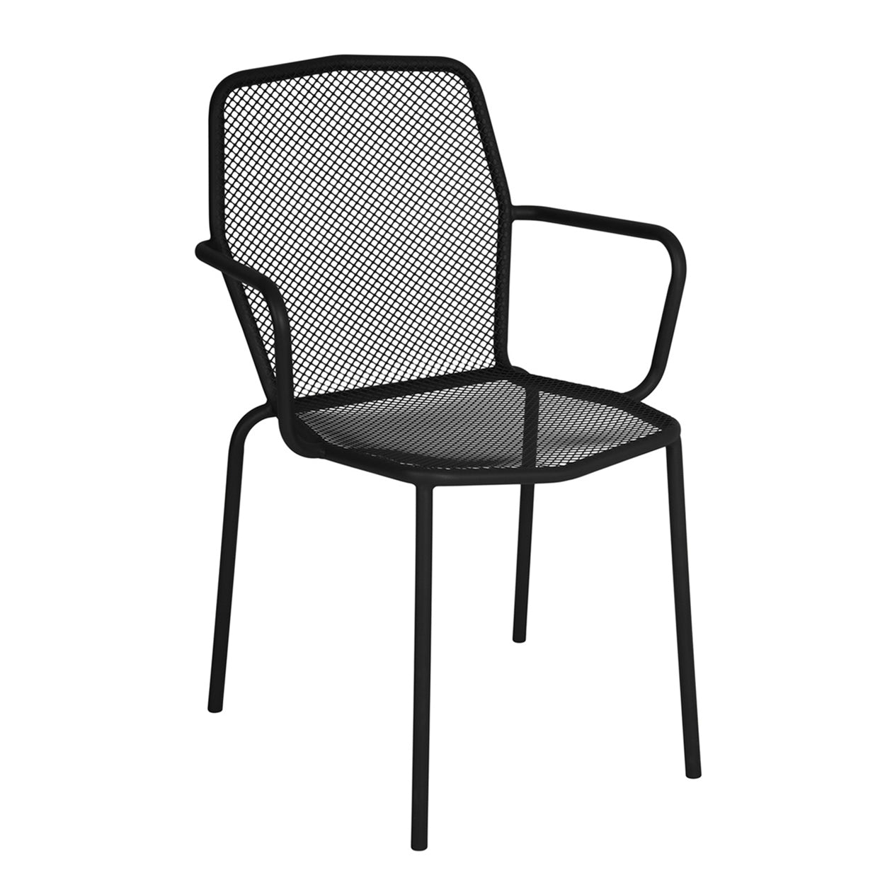 BFM Seating Avalon Black E-Coated Outdoor / Indoor Stackable Steel Chair