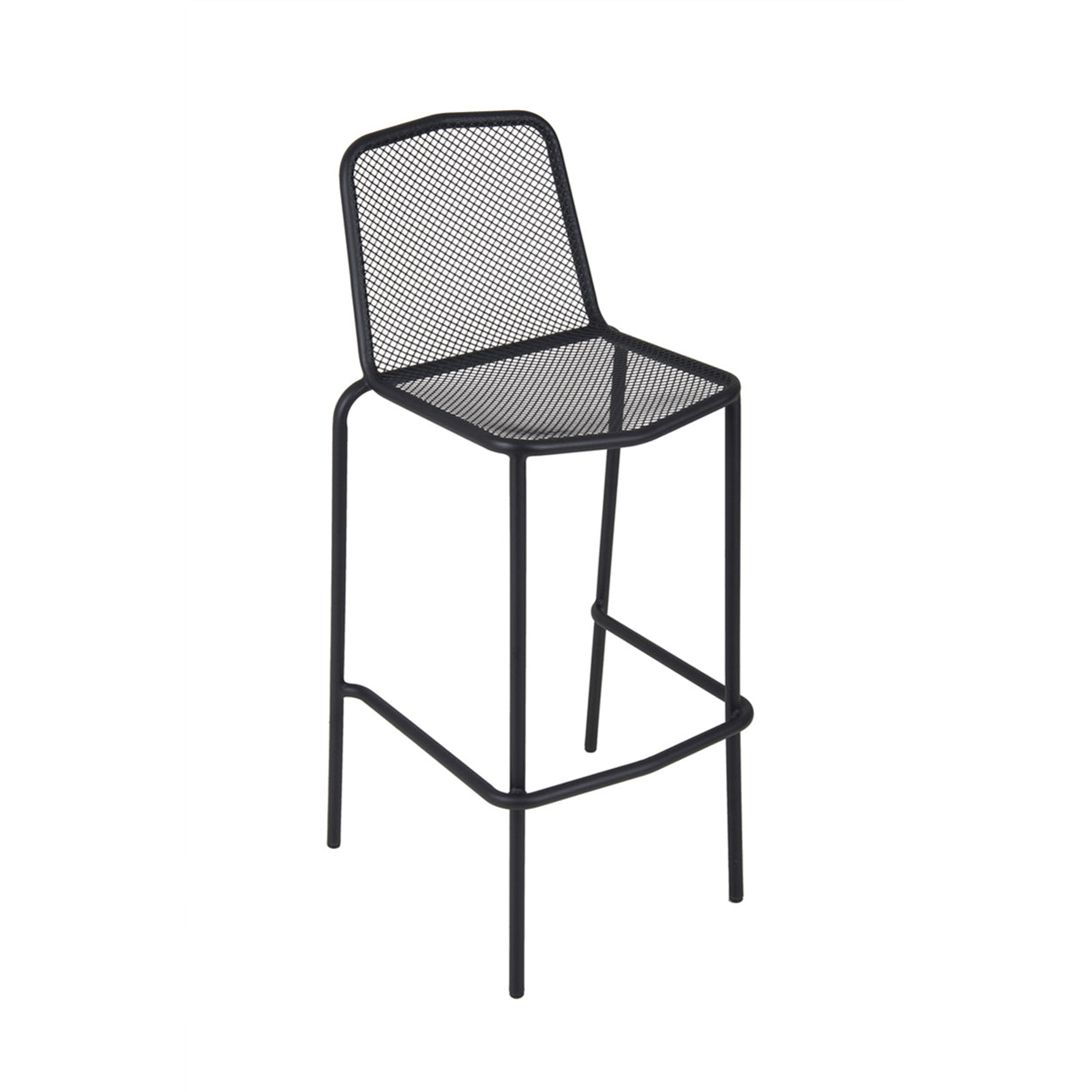 BFM Seating Avalon Black E-Coated Outdoor / Indoor Stackable Steel Chair