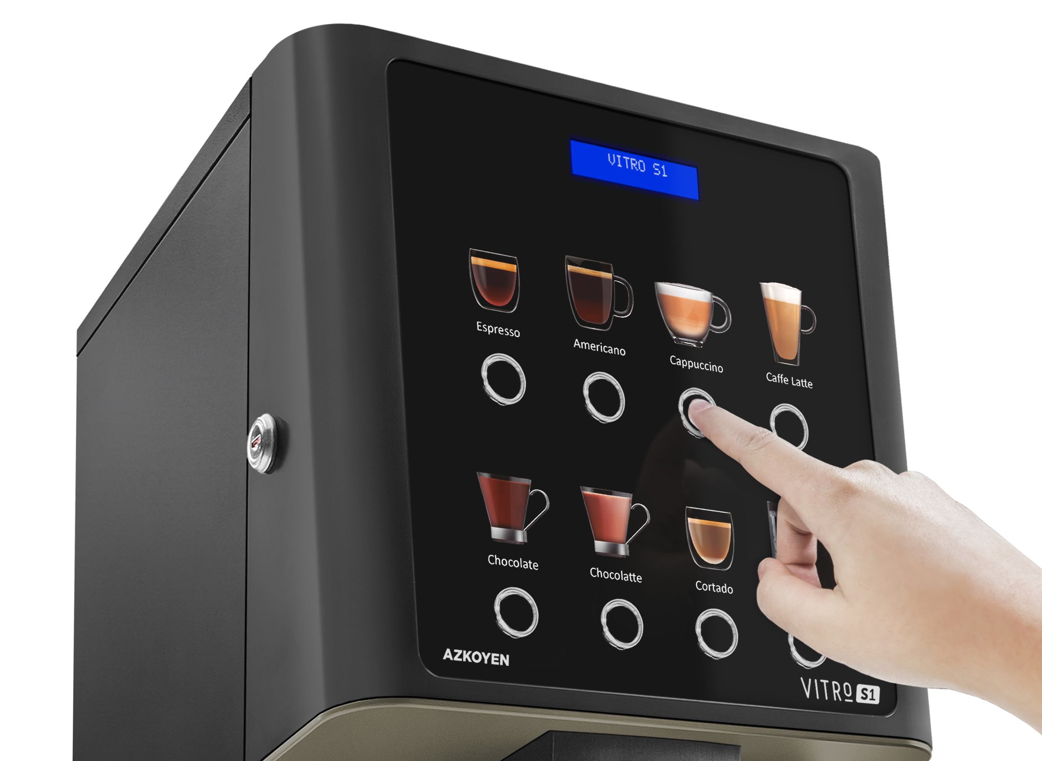 Azkoyen Vitro S1 Single Bean Hopper Super Automatic Espresso Machine