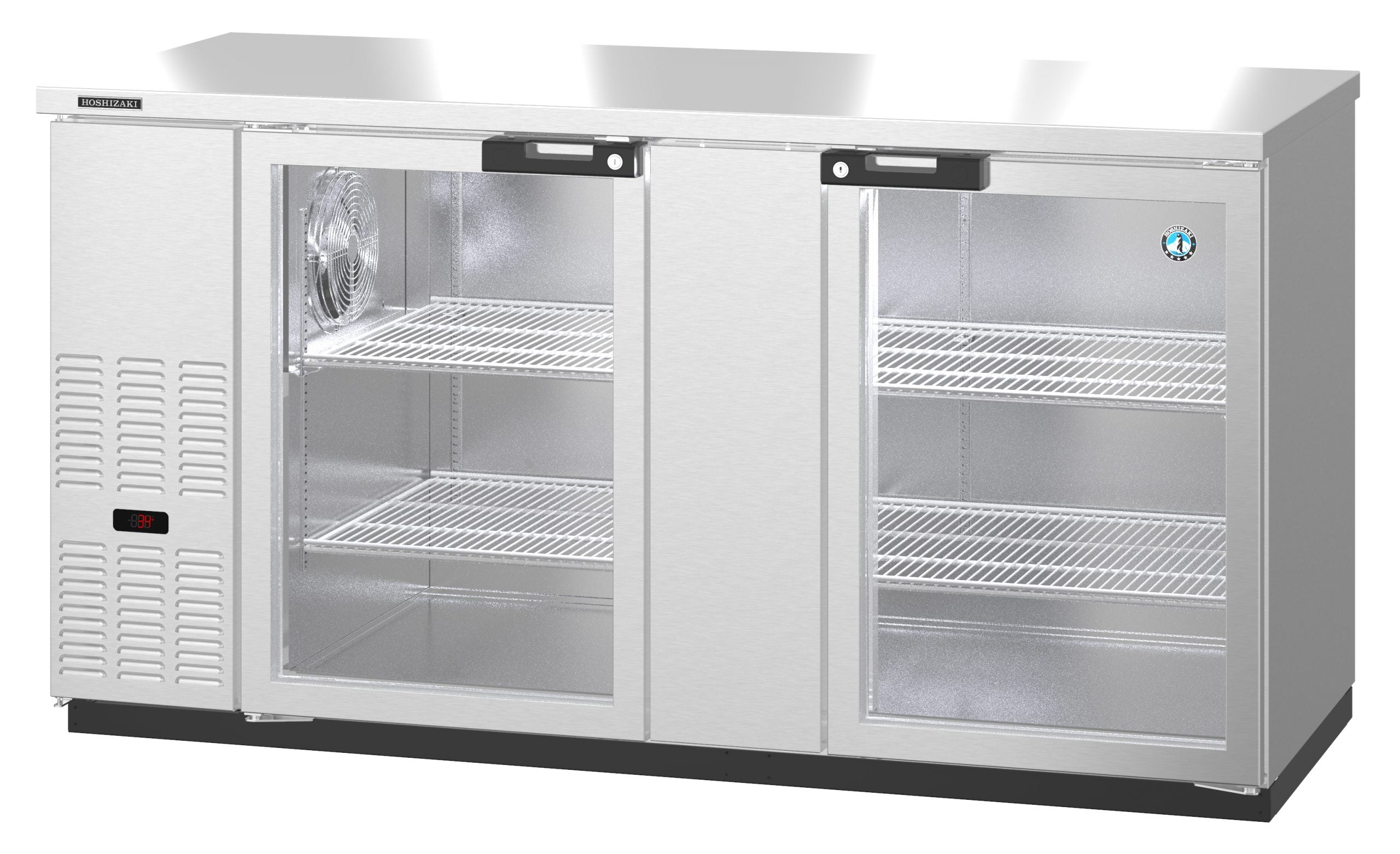 Hoshizaki BB69-G-S | 70" Wide 2 Glass Door Stainless Steel Back Bar