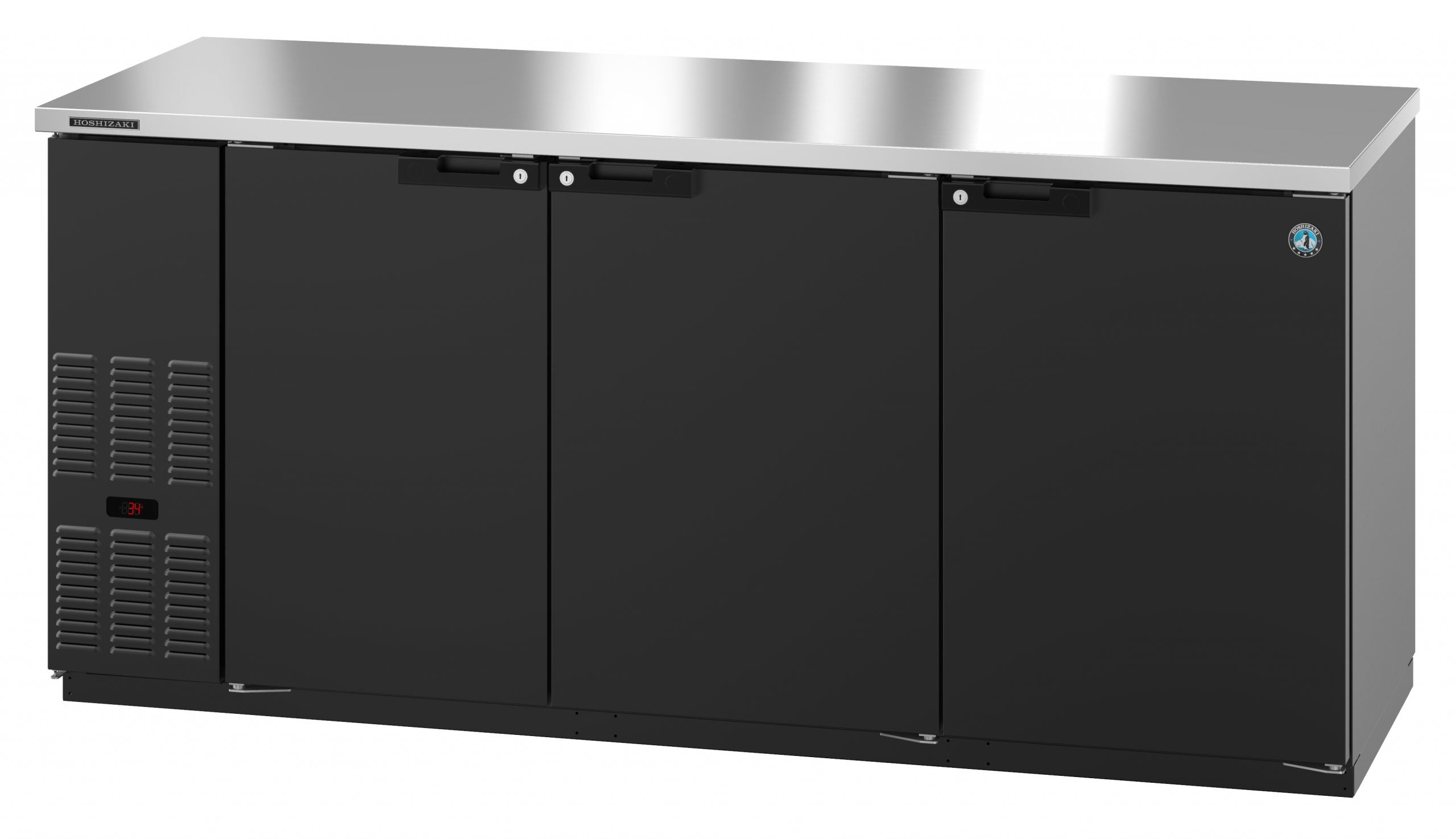 Hoshizaki BB80 | 80" Wide 3 Door Black Vinyl Back Bar