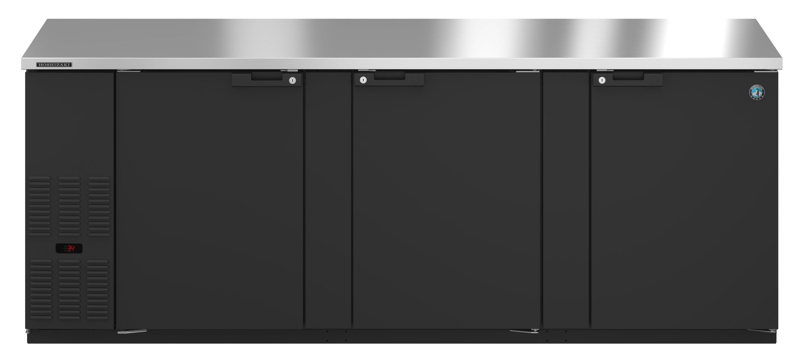 Hoshizaki BB95 | 96" Wide 3 Door Black Vinyl Back Bar