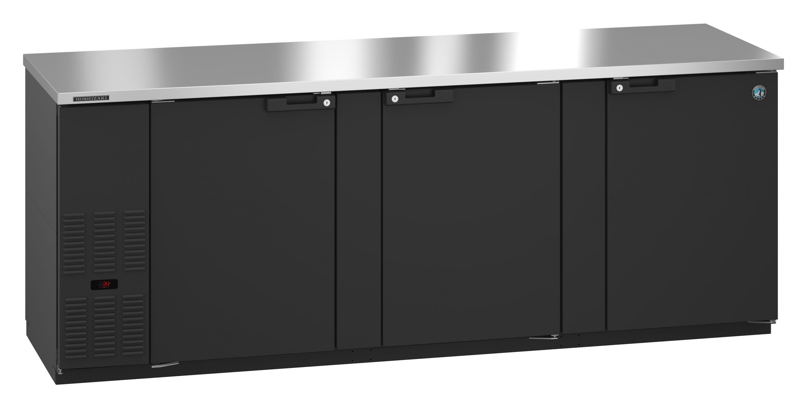 Hoshizaki BB95 | 96" Wide 3 Door Black Vinyl Back Bar