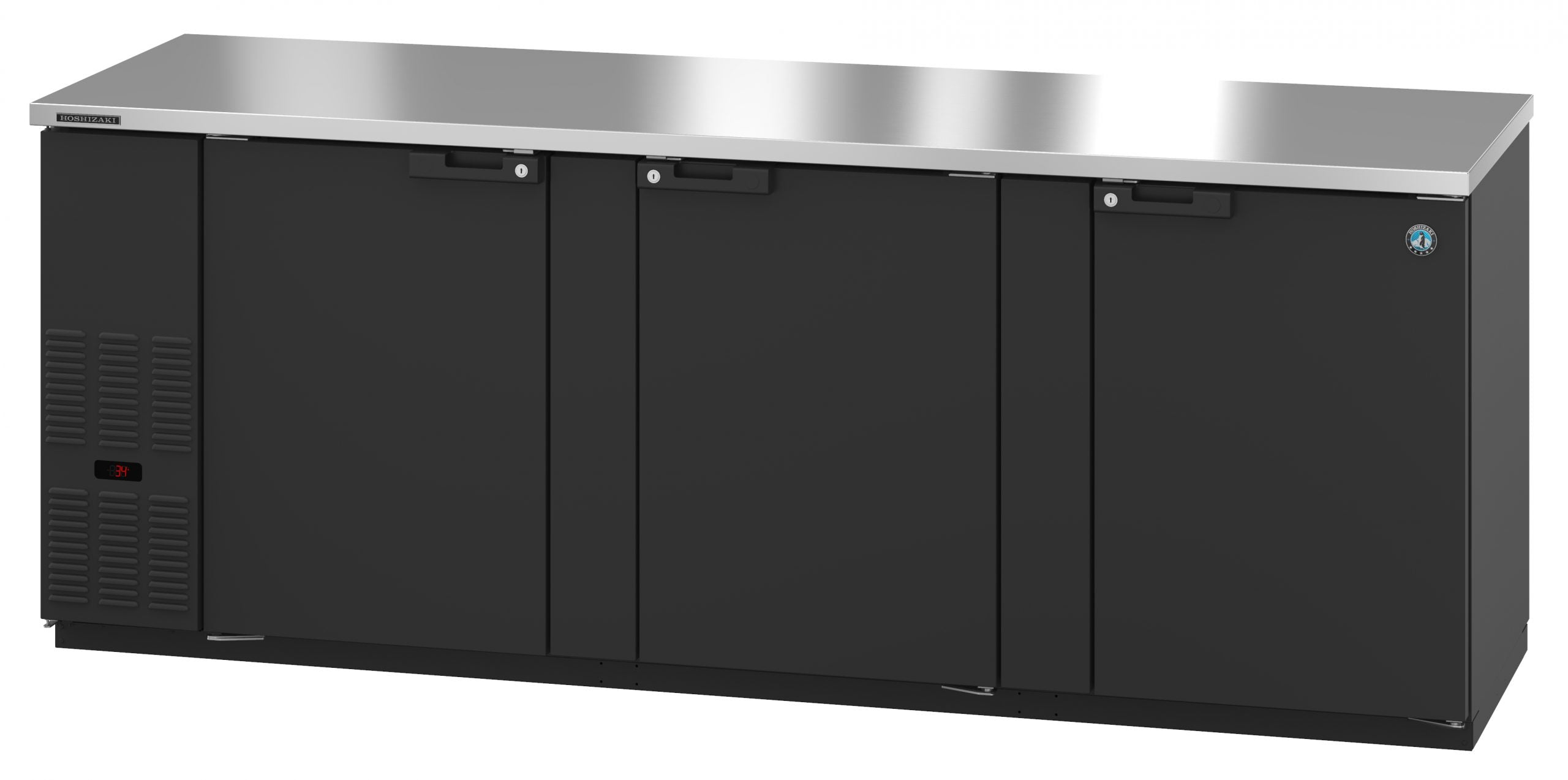 Hoshizaki BB95 | 96" Wide 3 Door Black Vinyl Back Bar