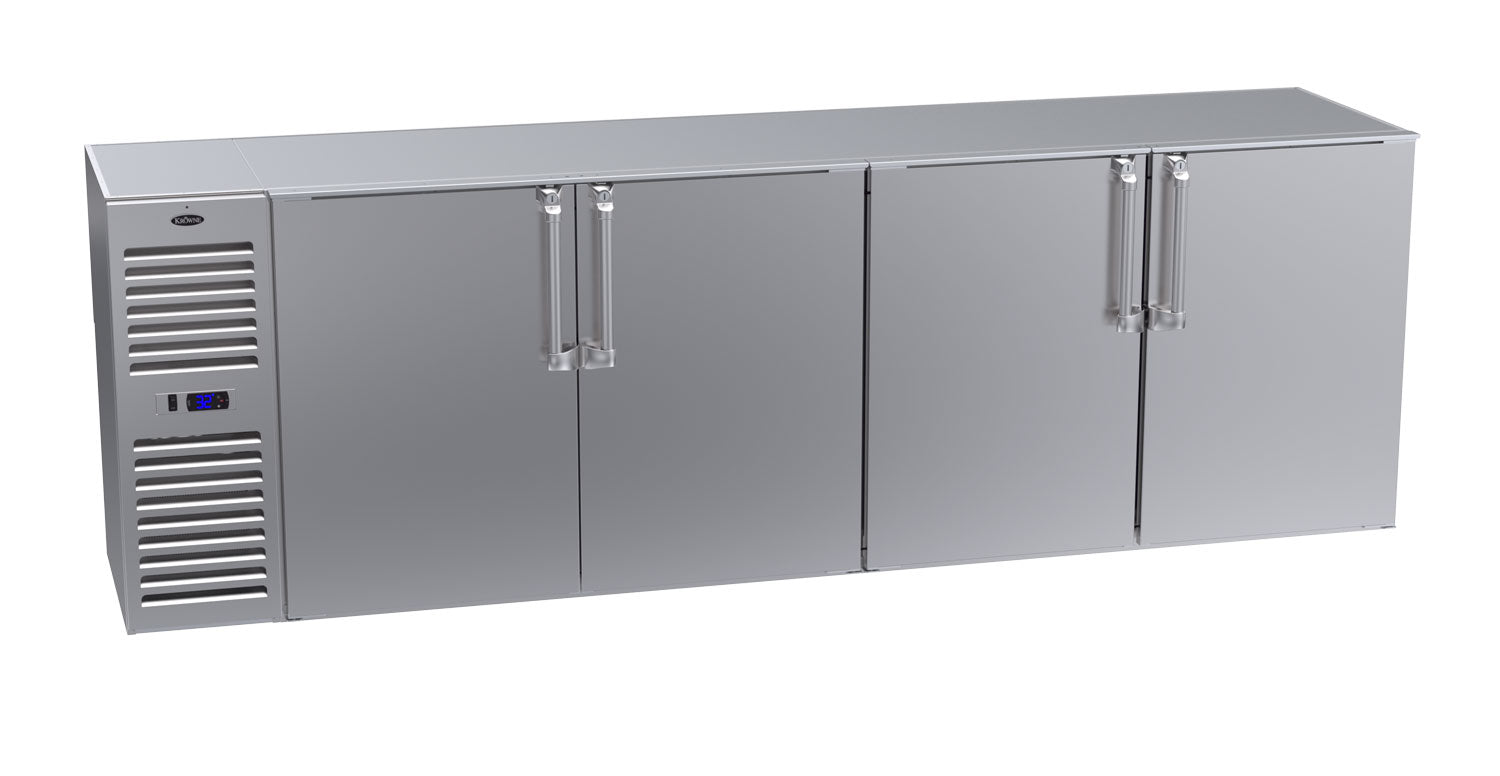 Krowne | 108" Wide 4 Door Self Contained Stainless Steel Reach-In Back Bar