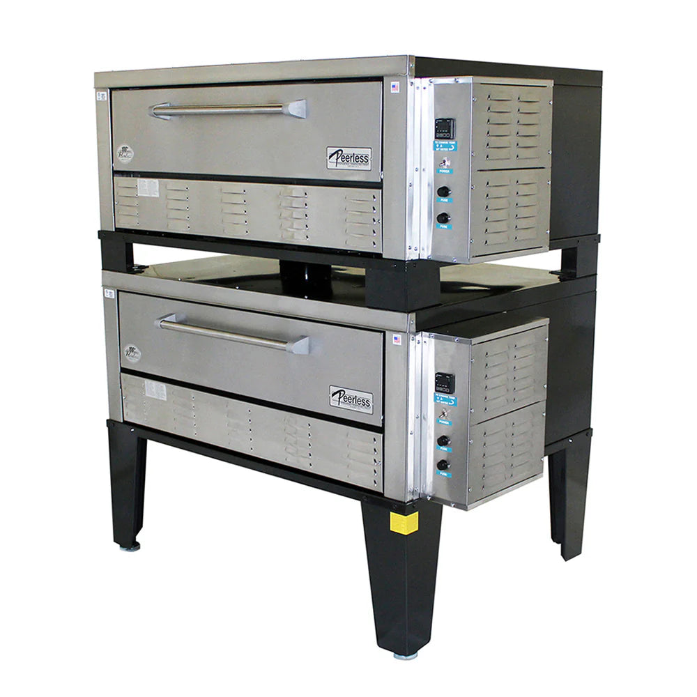 Peerless CE42PESC | 42" Wide Double Stack Electric Pizza Deck Oven