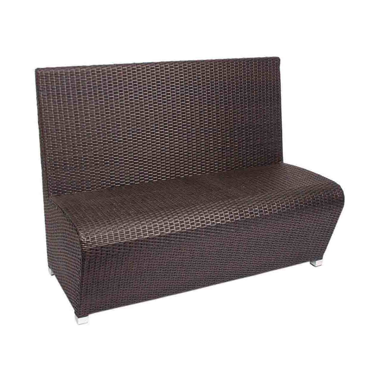 BFM Seating 48" Long Cancun Java Wicker Booth Bench