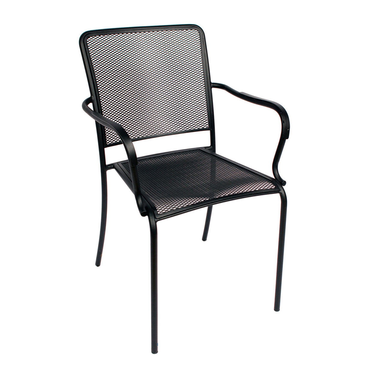 BFM Seating Chesapeake Black Outdoor / Indoor Stackable Steel Chair