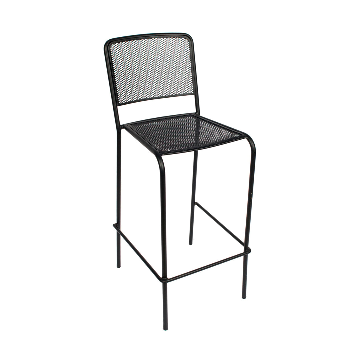 BFM Seating Chesapeake Black Outdoor / Indoor Stackable Steel Chair