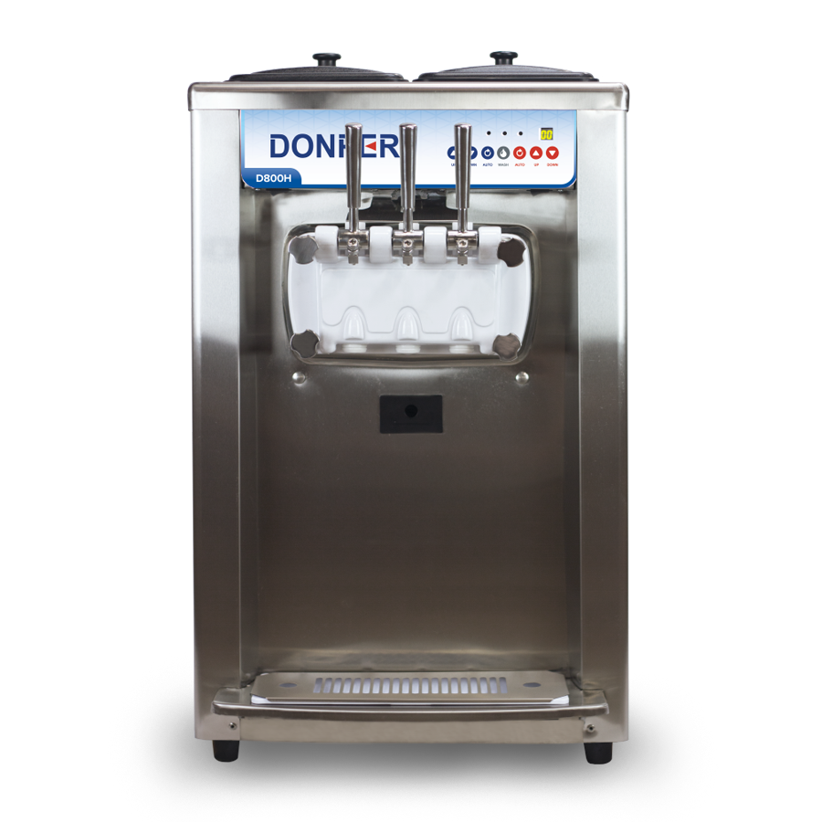 Donper D800H | 21.3" Wide Countertop Dual Flavor Self-Contained Soft Serve Machine w/ Twist