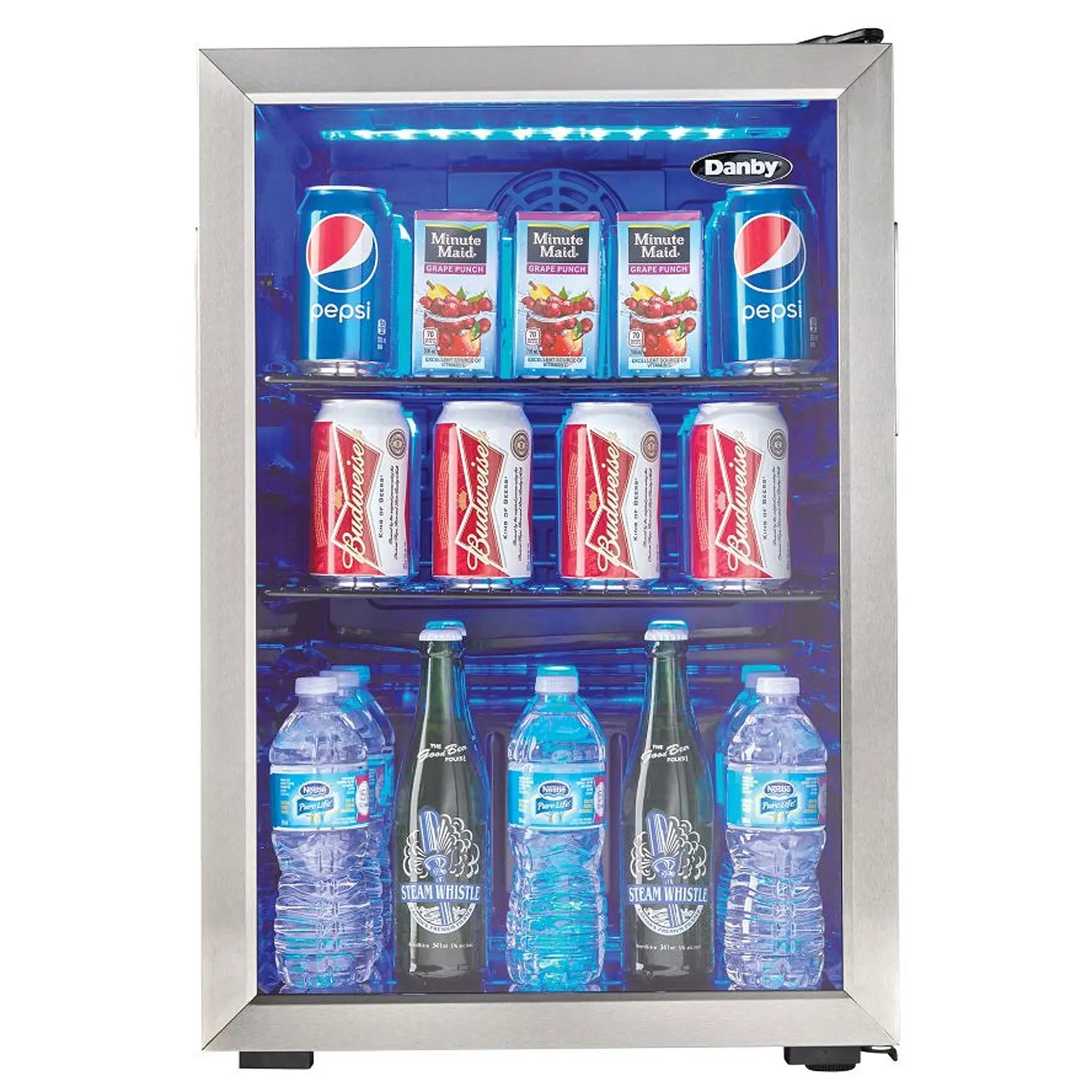 Danby DBC026A1BSSDB | 17.5" Wide Stainless Steel 95 Can Beverage Fridge