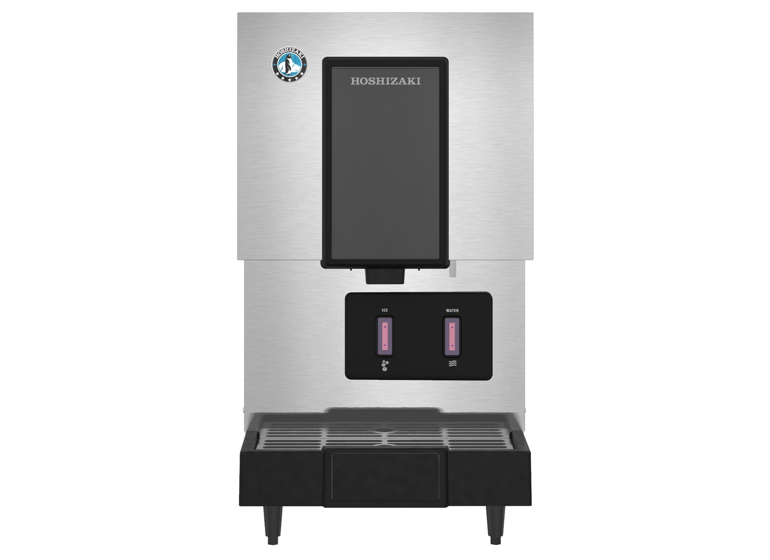 Hoshizaki DCM-271BAH-OS | 17" Wide Hands Free Air-Cooled Mini Cubelet Ice & Water Dispenser w/ Built-In Storage Bin