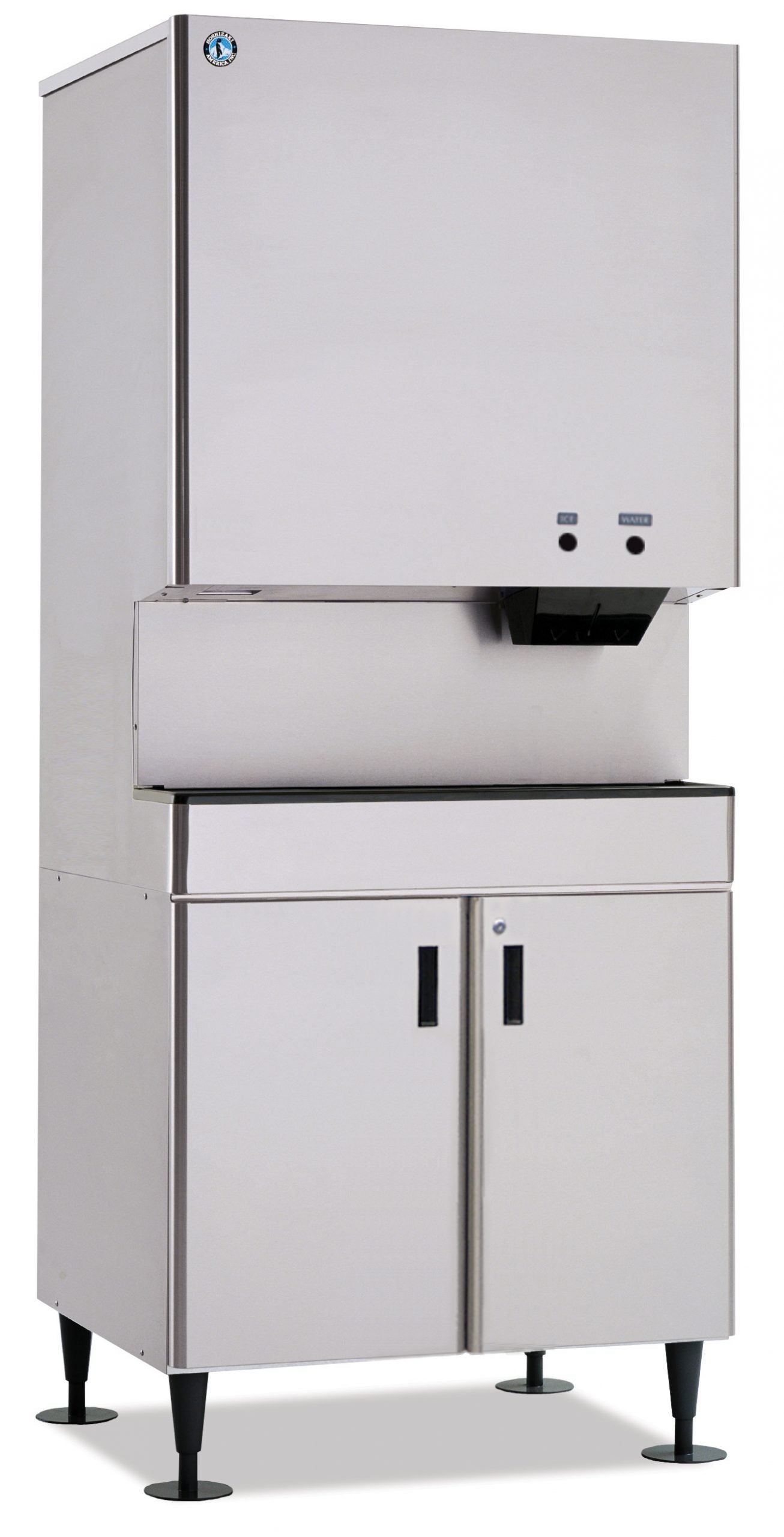 Hoshizaki DCM-751BWH | 34" Wide Water-Cooled Small Cubelet Ice & Water Dispenser w/ Built-In Storage Bin