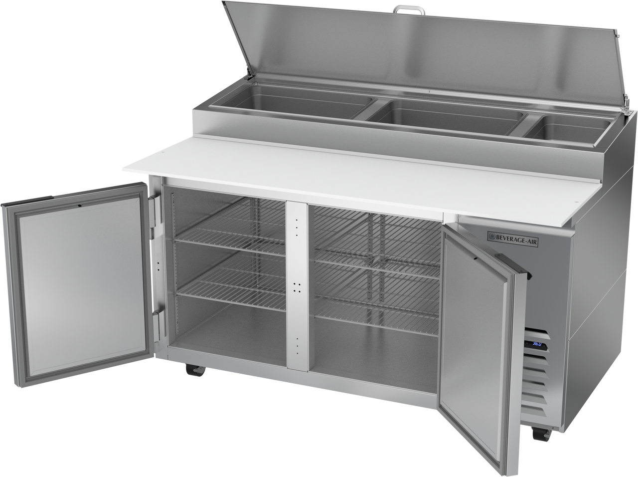 Beverage Air DP60HC | 60" Wide 2 Door Pizza Prep Table