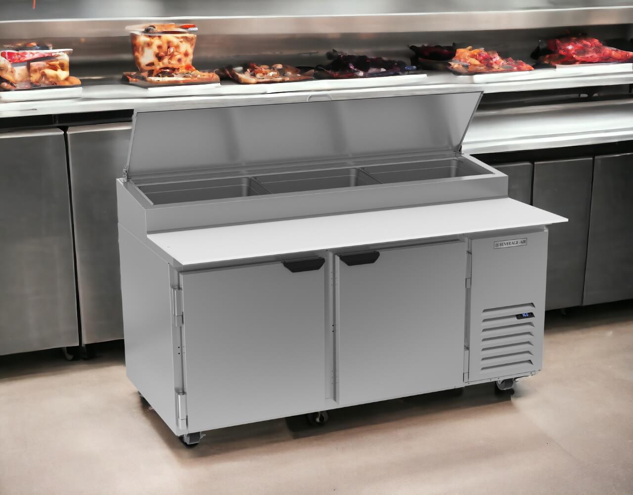 Beverage Air DP67HC | 67" Wide 2 Door Pizza Prep Table