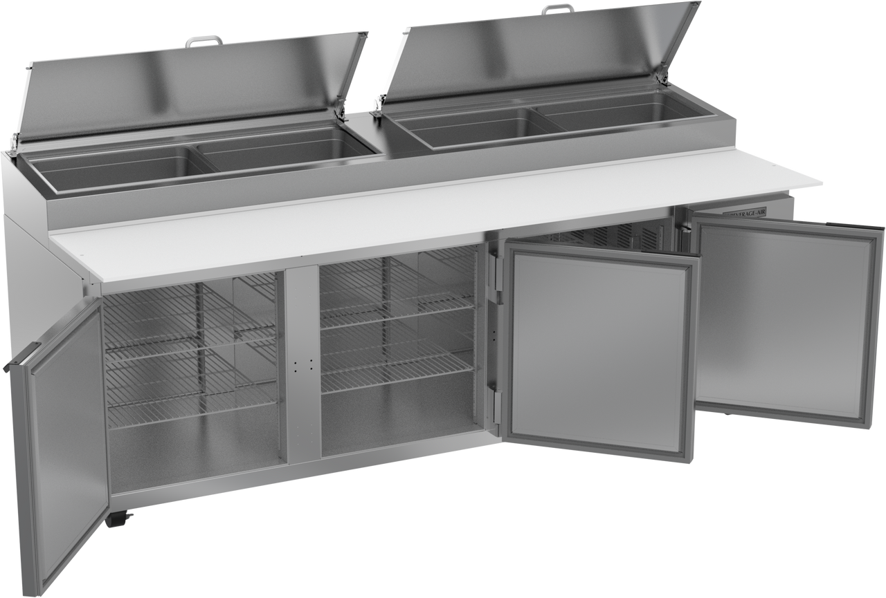 Beverage Air DP93HC | 93" Wide 3 Door Pizza Prep Table