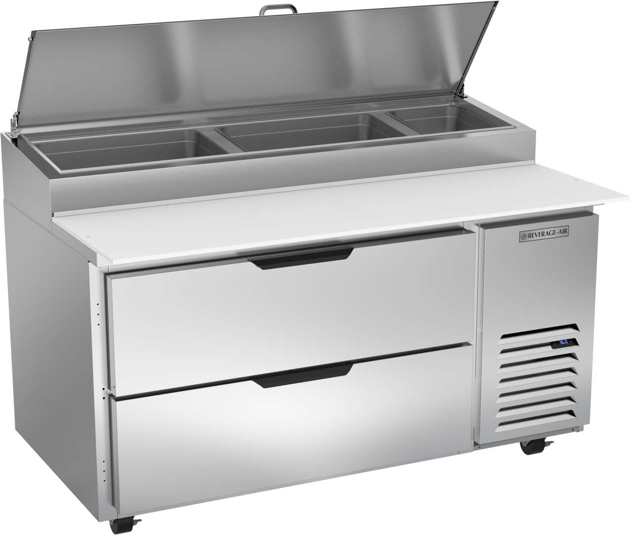 Beverage Air DPD60HC-2 | 60" Wide 2 Drawer Pizza Prep Table