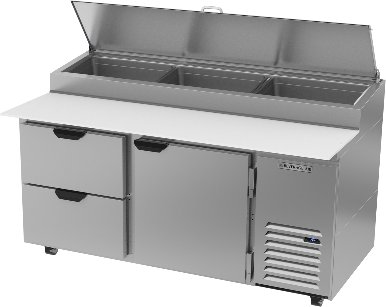 Beverage Air DPD67HC-2 | 67" Wide 2 Drawer Pizza Prep Table