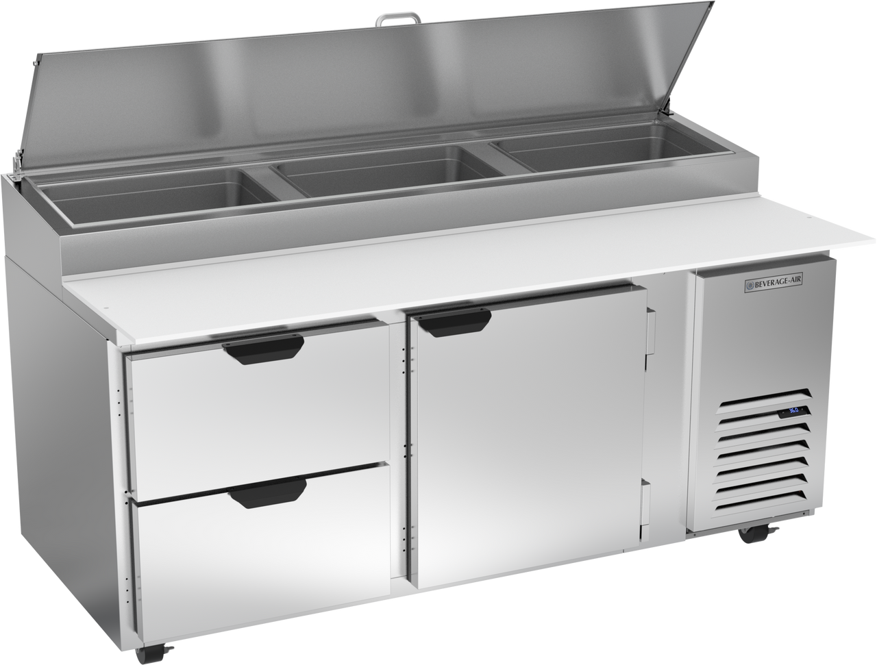 Beverage Air DPD72HC-2 | 72" Wide 2 Drawer Pizza Prep Table