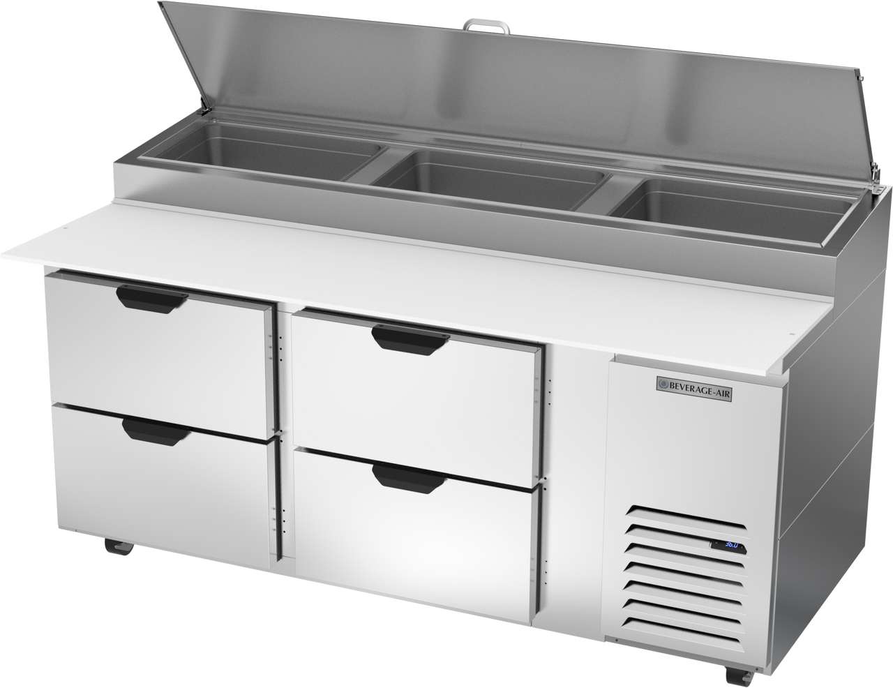 Beverage Air DPD72HC-4 | 72" Wide 4 Drawer Pizza Prep Table