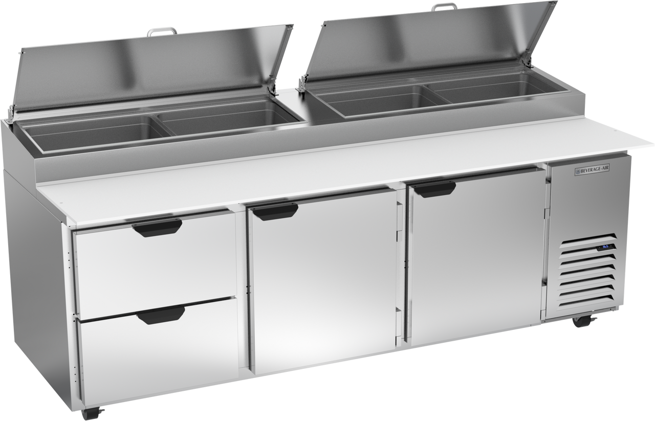 Beverage Air DPD93HC-2 | 93" Wide 2 Drawer Pizza Prep Table