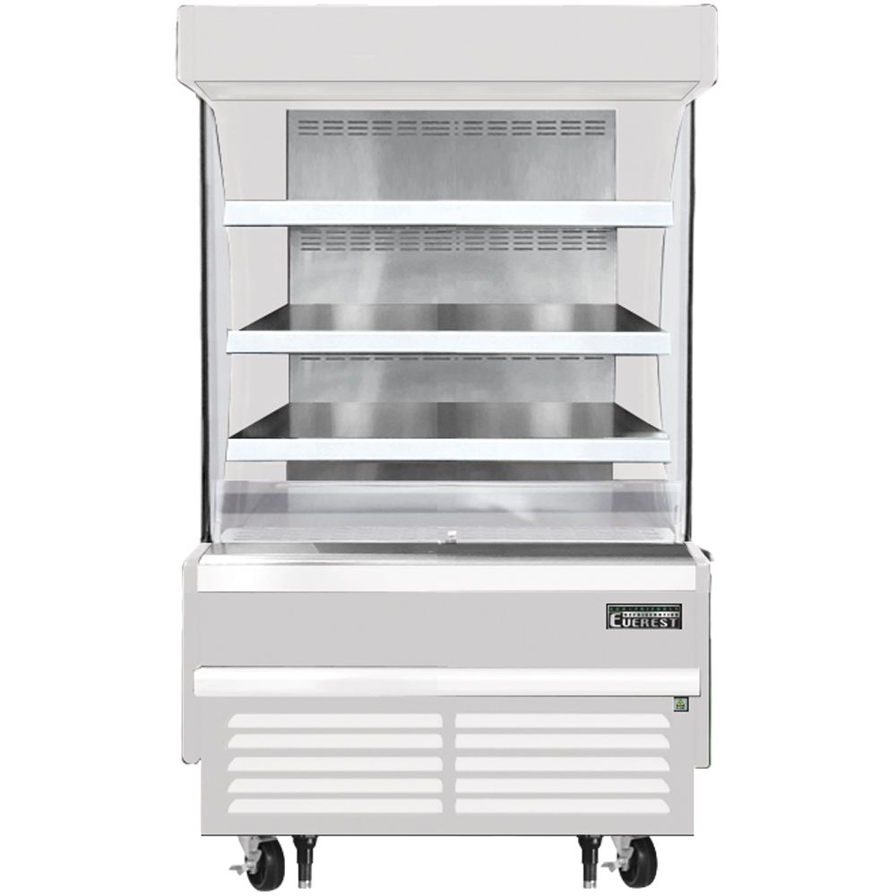 Everest | 37" Wide 3 Shelf Bottom Mount Short Open Air Merchandiser Refrigerator