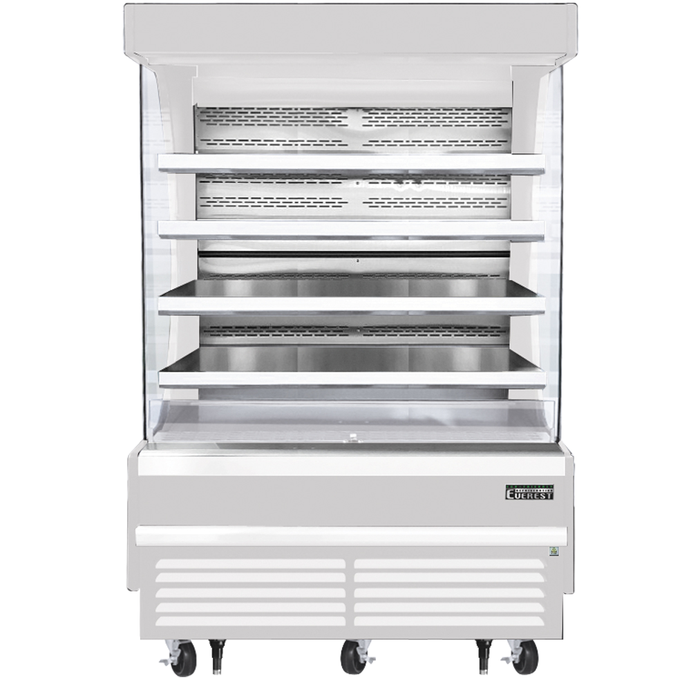 Everest | 60" Wide 4 Shelf Bottom Mount Tall Open Air Merchandiser Refrigerator