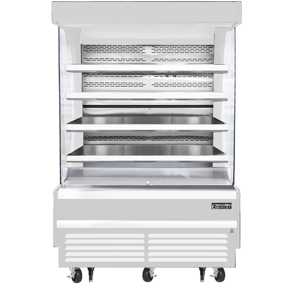 Everest | 60" Wide 4 Shelf Bottom Mount Tall Open Air Merchandiser Refrigerator