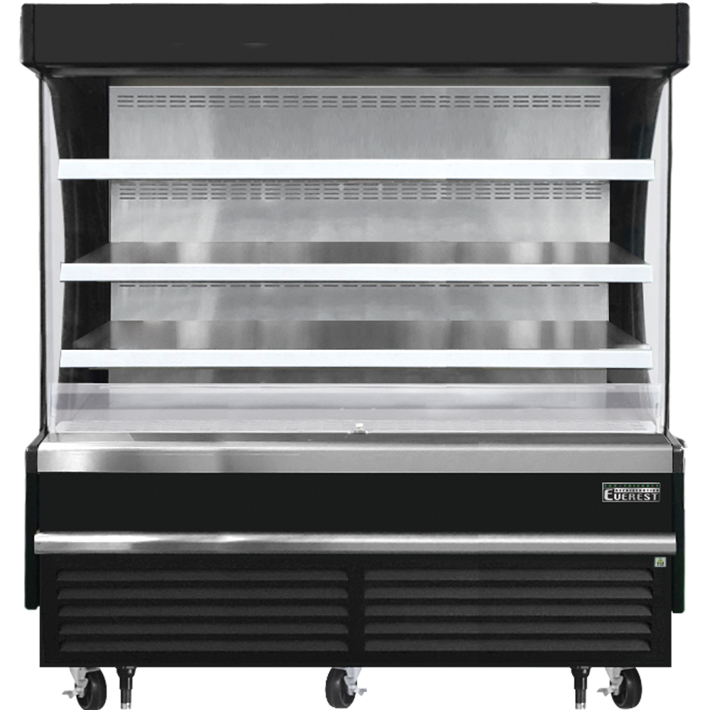 Everest | 73" Wide 3 Shelf Bottom Mount Short Open Air Merchandiser Refrigerator