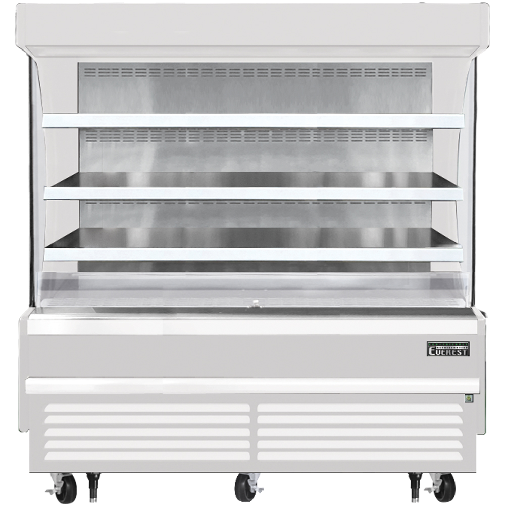 Everest | 73" Wide 3 Shelf Bottom Mount Short Open Air Merchandiser Refrigerator