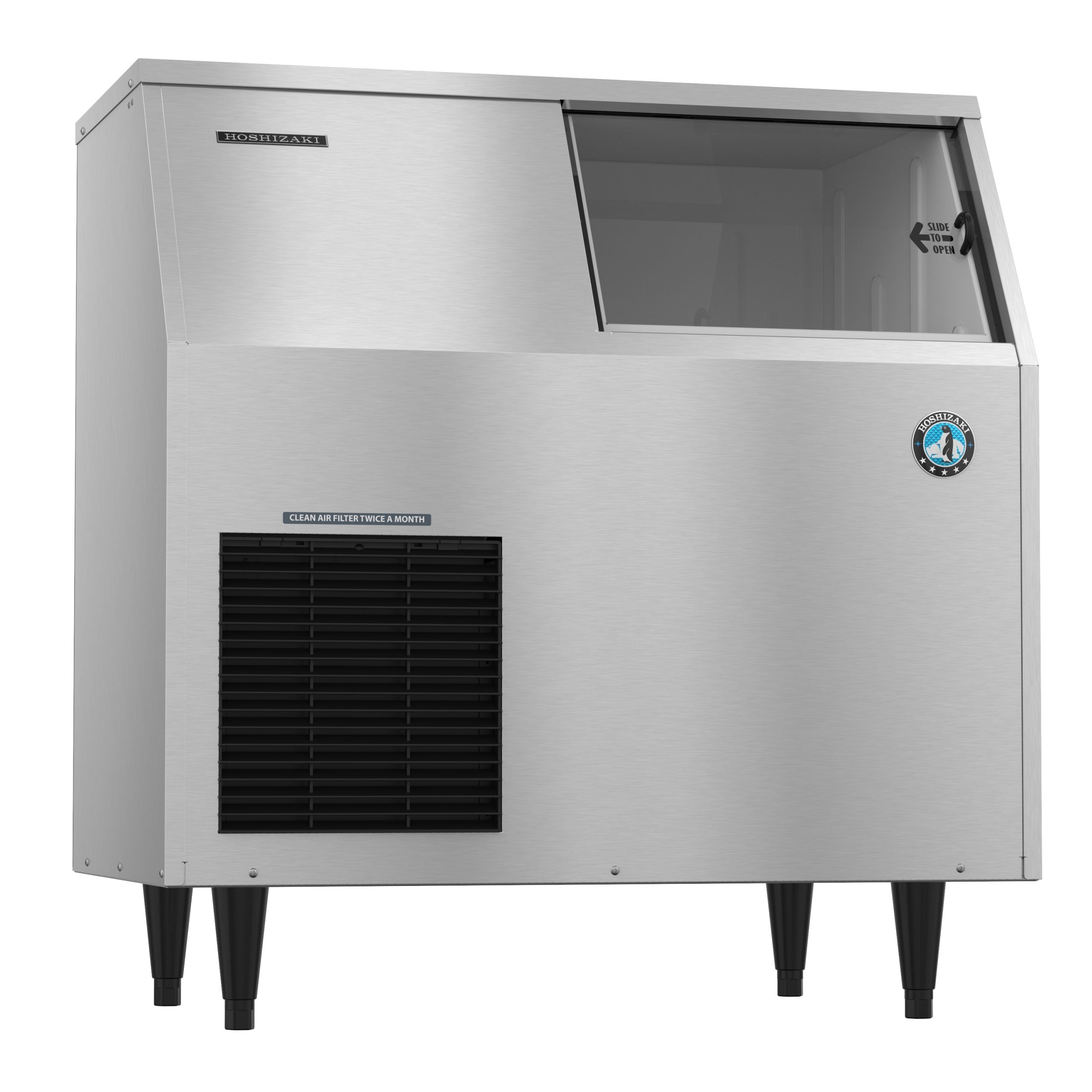 Hoshizaki F-300BAJ | 36" Wide Air-Cooled Undercounter Flaker Ice Maker w/ Built-In Storage Bin