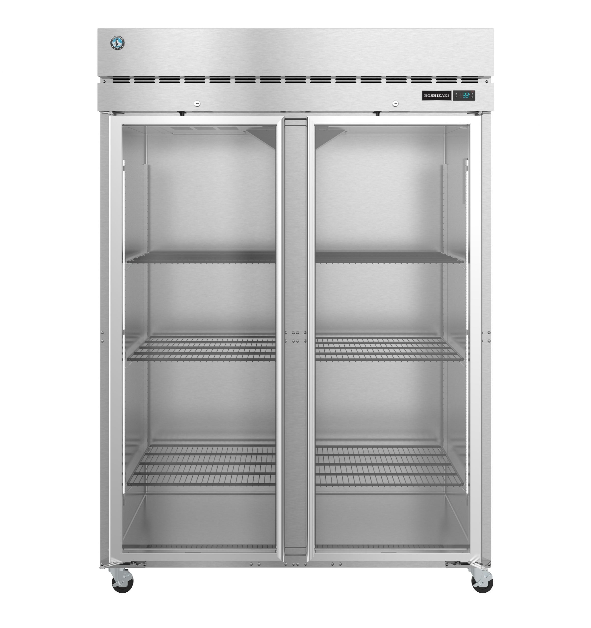 Hoshizaki F2A-FG | 55" Wide 2 Glass Door Top Mount Reach-In Freezer