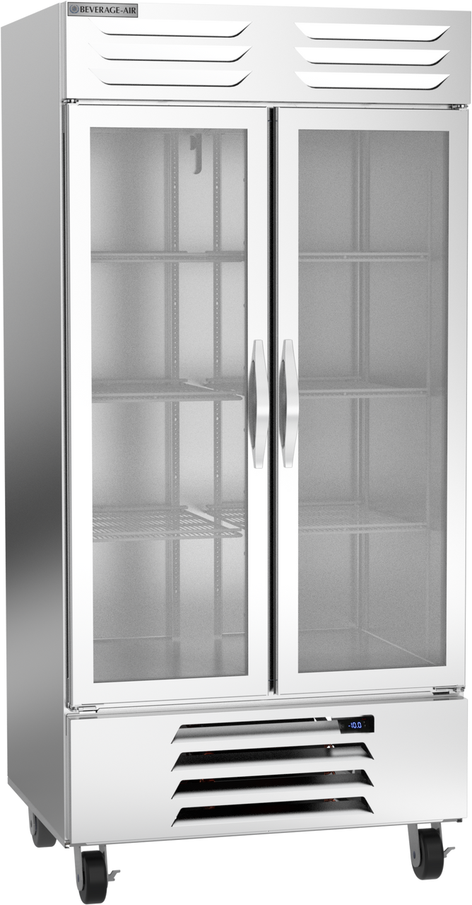 Beverage Air FB35HC-1G | 40" Wide 2 Glass Door Bottom Mount Reach-In Freezer Vista Series