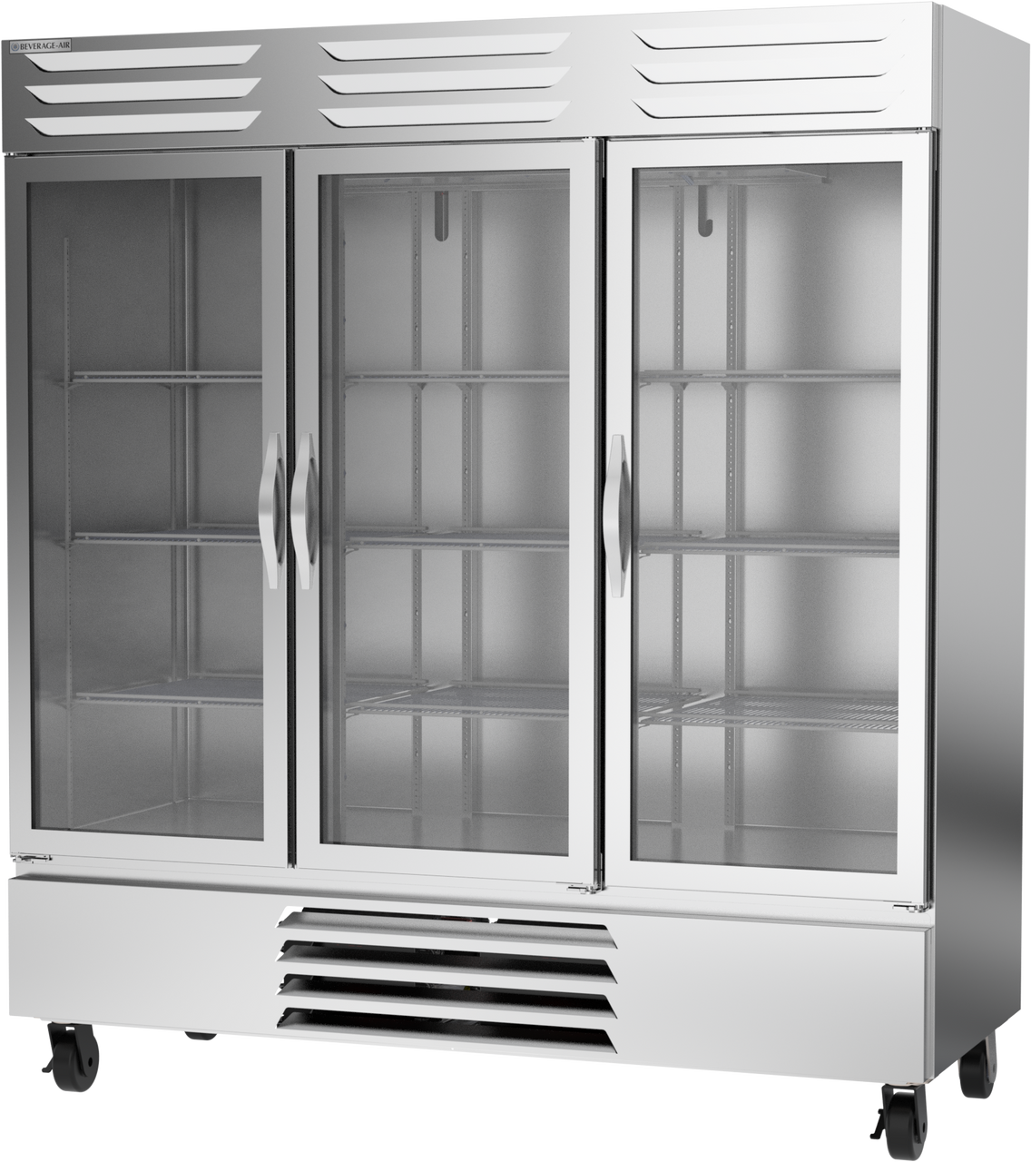 Beverage Air FB72HC-5G | 75" Wide 3 Glass Door Bottom Mount Reach-In Freezer Vista Series