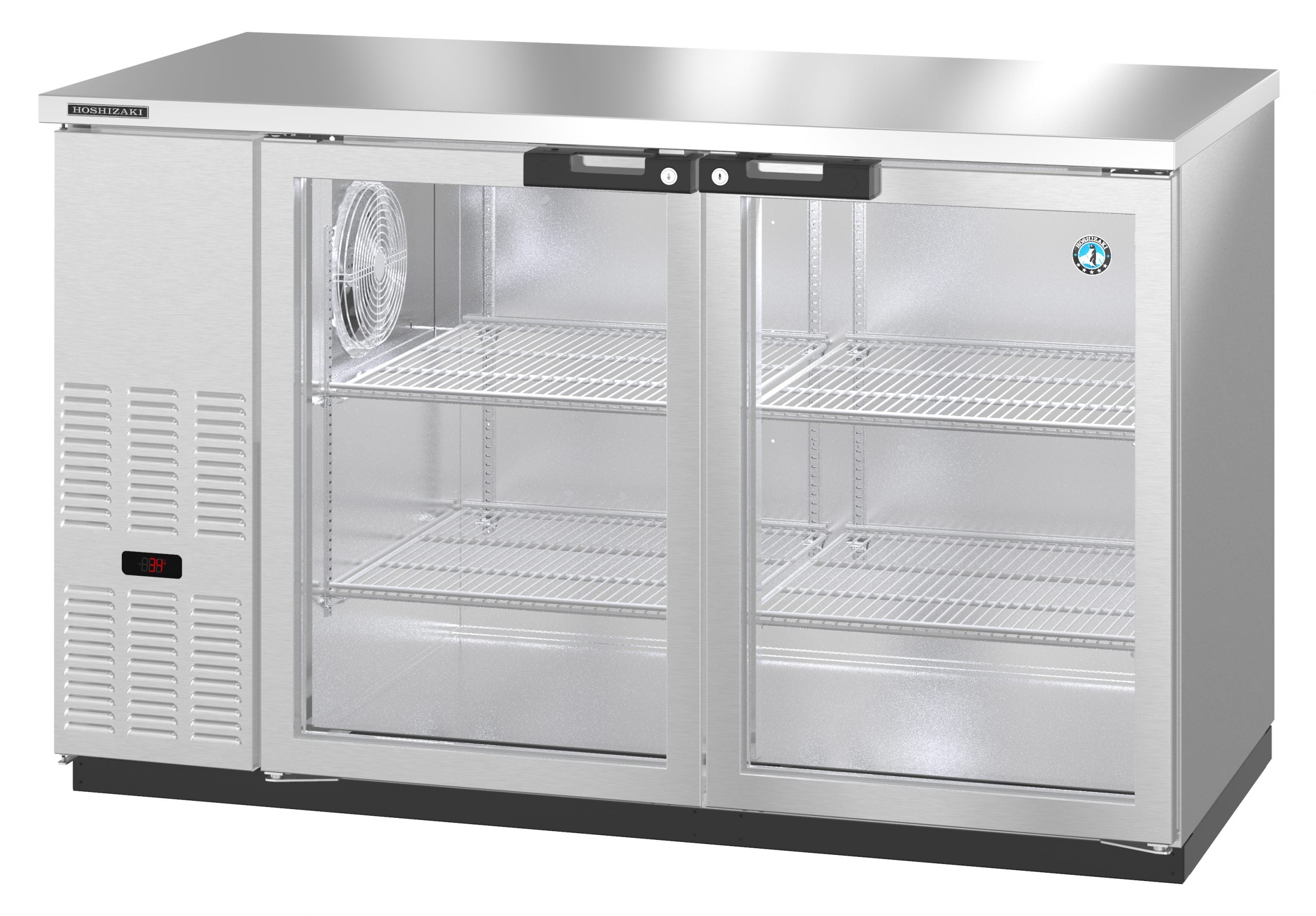 Hoshizaki BB59-G-S | 60" Wide 2 Glass Door Stainless Steal Back Bar