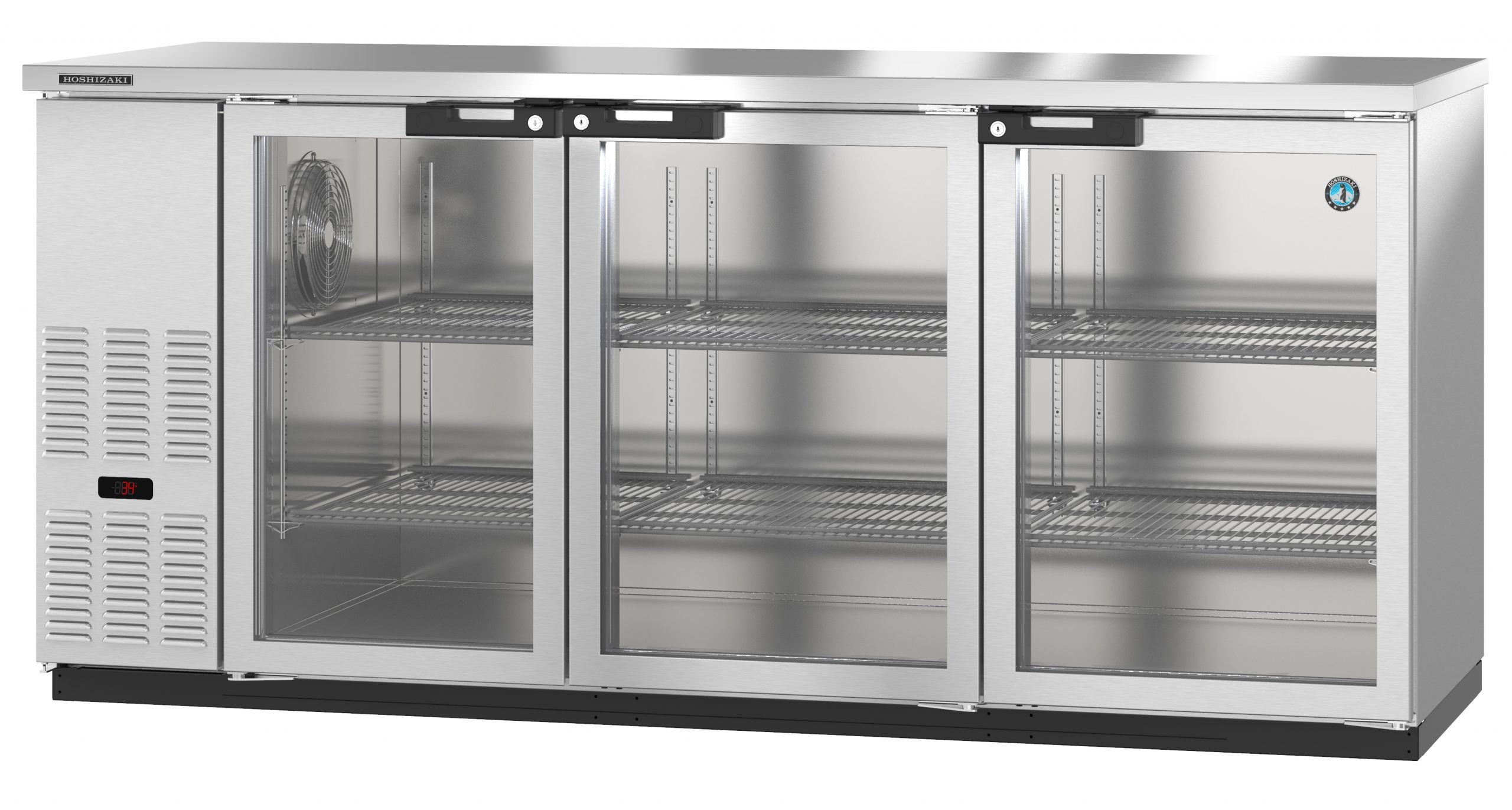 Hoshizaki BB80-G-S | 80" Wide 3 Glass Door Stainless Steel Back Bar