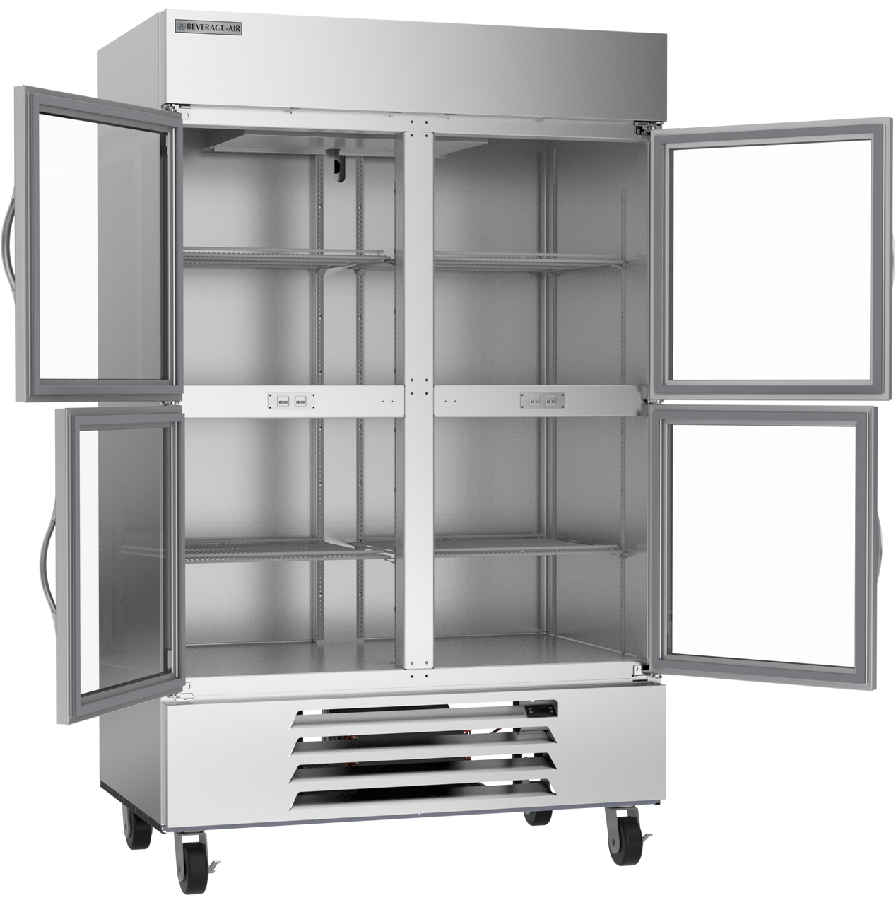 Beverage Air HBF49HC-1-HG | 52" Wide 4 Glass Door Bottom Mount Reach-In Freezer Horizon Series