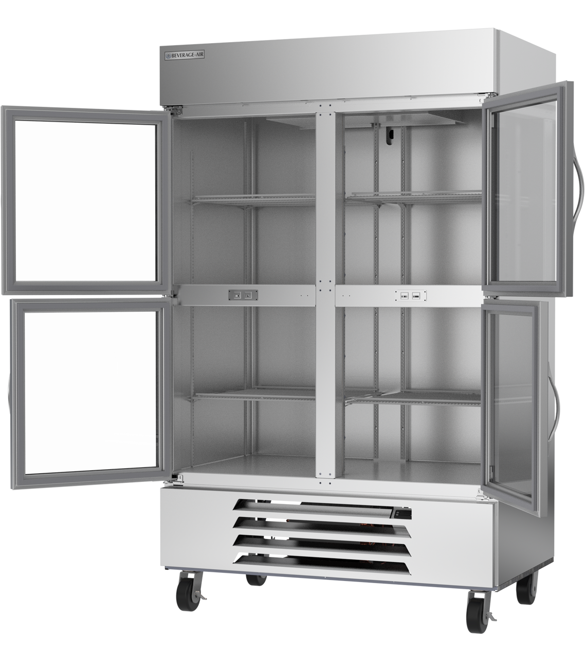 Beverage Air HBF49HC-1-HG | 52" Wide 4 Glass Door Bottom Mount Reach-In Freezer Horizon Series