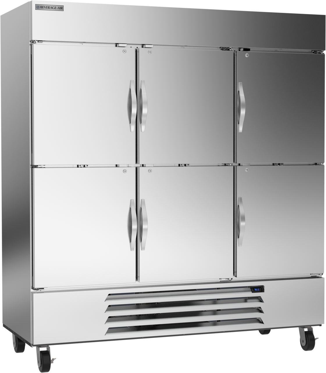 Beverage Air HBR72HC-1-HS | 75" Wide 6 Door Bottom Mount Reach-In Refrigerator Horizon Series