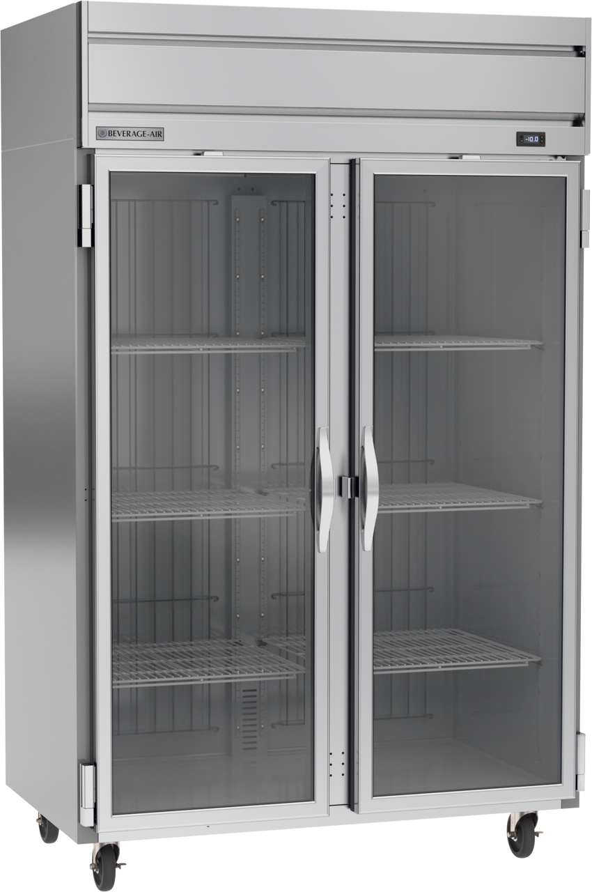 Beverage Air HF2HC-1G | 52" Wide 2 Glass Door Top Mount Reach-In Freezer Horizon Series